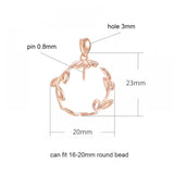 925 Silver Leaf Pearl Mount Pendant Setting for 16-20mm Half Drilled Bead