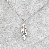 925 Silver Leaf Pendant Necklace Jewelry Women Girls Wedding Gift