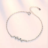 925 Silver Leaves Charm Bracelet Crystal Jewelry for Women