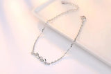 925 Silver Leaves Charm Bracelet Crystal Jewelry for Women