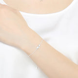 Sterling Silver Leaves Pearl Bracelet for Women Engagement Gift