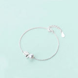 Sterling Silver Leaves Pearl Bracelet for Women Engagement Gift