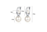 925 Silver D Letter Hoop Earring Brincos with Pearl for Women