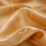 925 Silver Letter Necklace Love Letter Crown Necklace