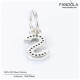 925 Sterling Silver Letter S Pendant Charms for Necklace Bead Jewelry