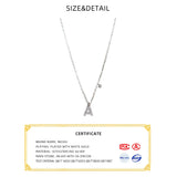 925 Silver Letter Zircon Necklace Minimalist Pendant Name Jewelry