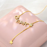 925 Silver Letter Tassel Necklace Pendant Clavicle Chain for Women Gift
