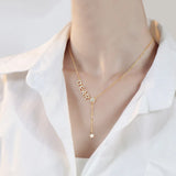 925 Silver Letter Tassel Necklace Pendant Clavicle Chain for Women Gift
