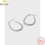 925 Silver U Shape Hoop Earrings Women's Light Jewelry