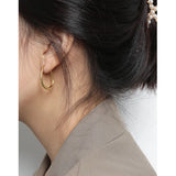 925 Silver U Shape Hoop Earrings Women's Light Jewelry