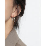 925 Silver U Shape Hoop Earrings Women's Light Jewelry