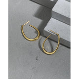 925 Silver U Shape Hoop Earrings Women's Light Jewelry