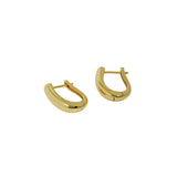 925 Sterling Silver Letter U-shaped Hoop Earrings 18k High Glossy