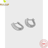 925 Sterling Silver Letter U-shaped Hoop Earrings 18k High Glossy