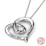 925 Silver Love Heart Pendant Necklace with Zirconia - DIY Jewelry Making