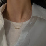 925 Silver Lettering Pendant Necklace Lucky Retro Clavicle Chain