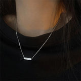 925 Silver Lettering Pendant Necklace Lucky Retro Clavicle Chain