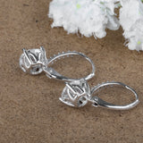 925 Silver CZ Lever Back Earrings for Women Girls