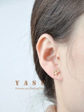 925 Silver Life Tree Stud Earrings Sparkling 14k Plated Studs Party Jewelry