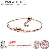 925 Sterling Silver Beaded Women's Pan Bracelet for Charm Jewelry