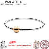 925 Silver Round Button Head Bracelet - Original pan Charm Jewelry