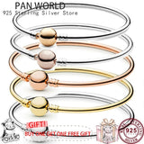 925 Silver Round Button Head Bracelet - Original pan Charm Jewelry