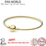925 Silver Round Button Head Bracelet - Original pan Charm Jewelry