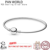 925 Silver Round Button Head Bracelet - Original pan Charm Jewelry