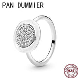 925 Silver Round Pan Logo Ring For Women