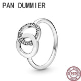 925 Silver Round Pan Logo Ring For Women