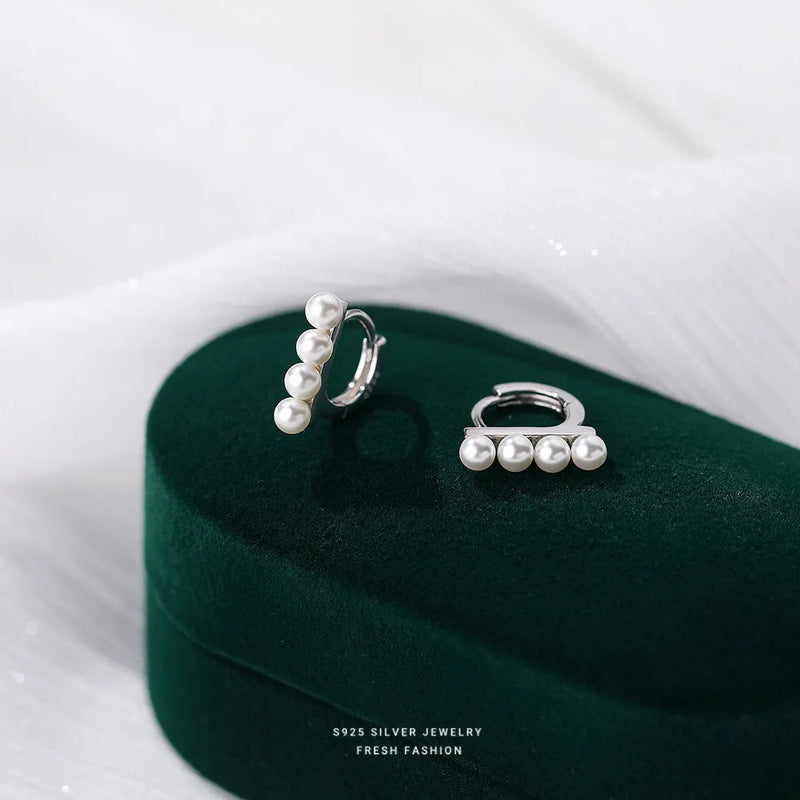 925 Silver French Pearl Earrings Wedding Jewelry