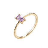 925 Silver Vintage Purple Zircon Ring for Women