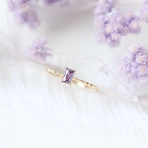 925 Silver Vintage Purple Zircon Ring for Women