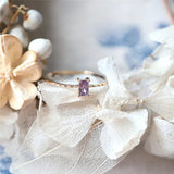 925 Silver Vintage Purple Zircon Ring for Women