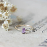 925 Silver Vintage Purple Zircon Ring for Women