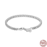 925 Silver Star Tennis Bracelet Fit Charm Beads DIY Jewelry