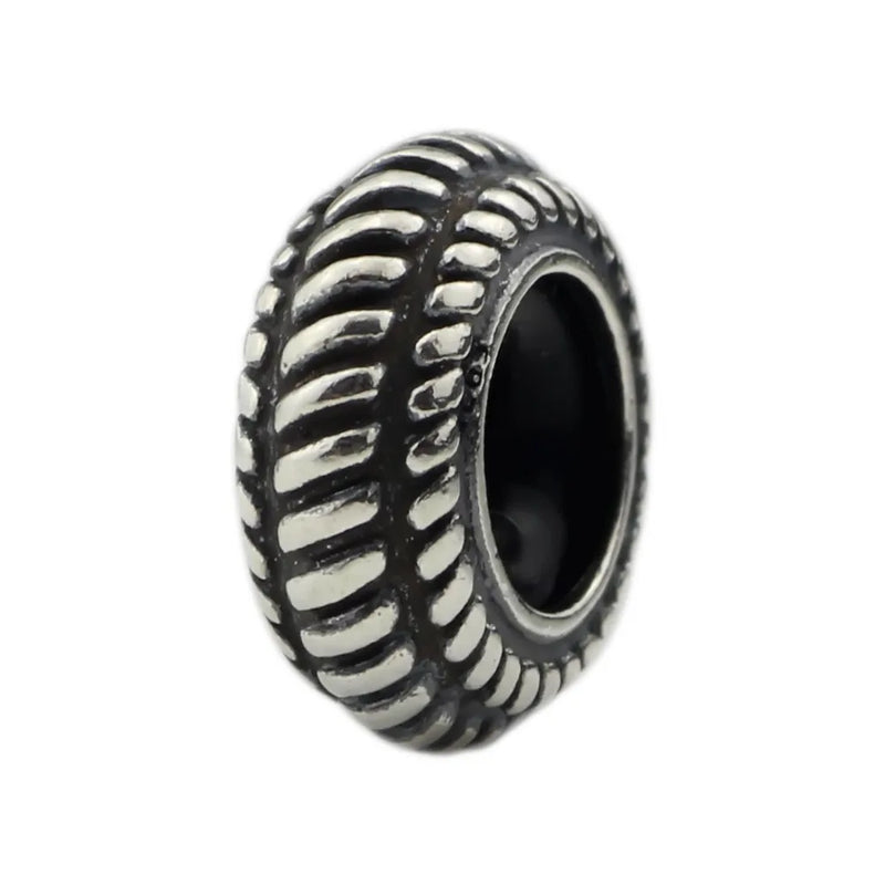 925 Silver Line Ball Plunger Beads for European Troll Bracelet