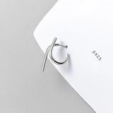 925 Sterling Silver Line Short Drop Earrings Wind Summer Temperament Hook