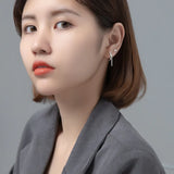 925 Sterling Silver Line Short Drop Earrings Wind Summer Temperament Hook