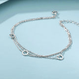 925 Silver Circle Charm Bracelet for Women Wedding Jewelry