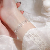 925 Silver Circle Charm Bracelet for Women Wedding Jewelry