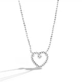 925 Silver Heart Charm Necklace for Women Wedding Party