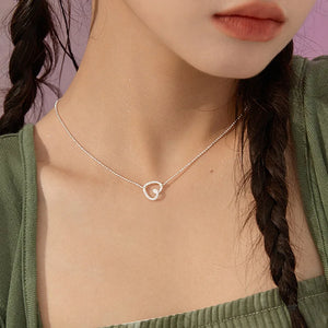 925 Silver Heart Charm Necklace for Women Wedding Party