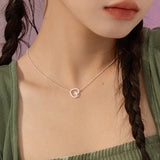 925 Silver Heart Charm Necklace for Women Wedding Party