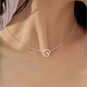 925 Silver Heart Charm Necklace for Women Wedding Party