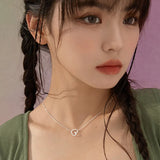 925 Silver Heart Charm Necklace for Women Wedding Party