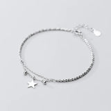 925 Silver Chain Tassel Star Charm Bracelet Women Jewelry