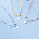 925 Silver Chain Tassel Star Charm Bracelet Women Jewelry