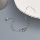 925 Silver Chain Bracelet Zircon Charm Bangle Women Wedding Party Gift