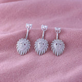 925 Silver Lion Head Navel Piercing Belly Rings Body Jewelry